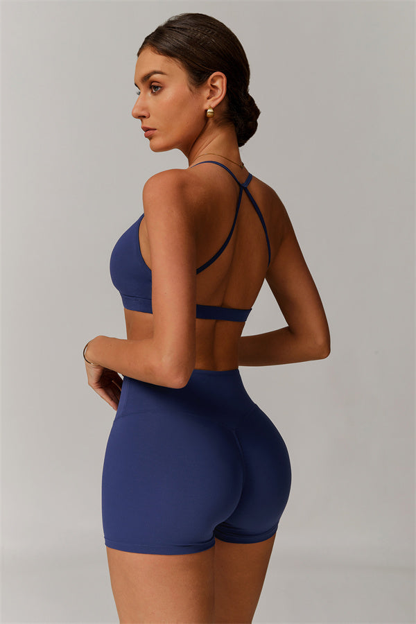 Pleated Crisscross Sports Bra