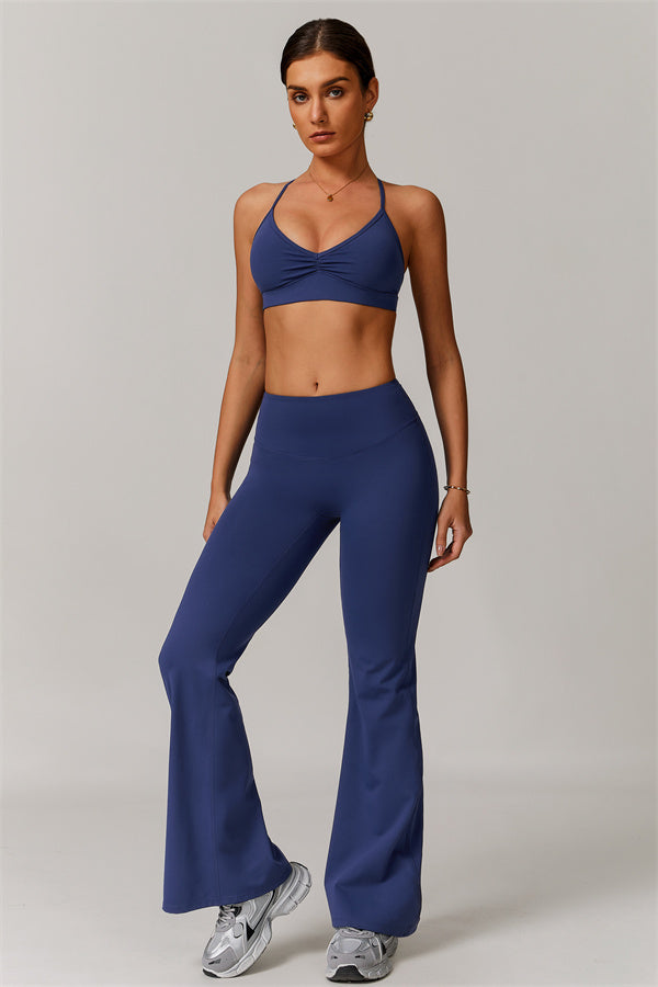 Pleated Crisscross Sports Bra