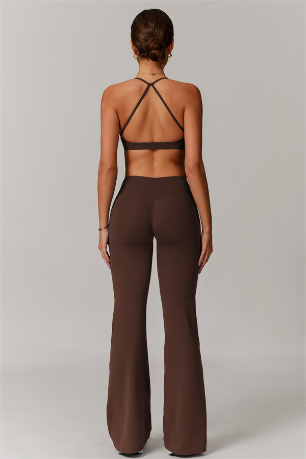 Pleated Crisscross Sports Bra