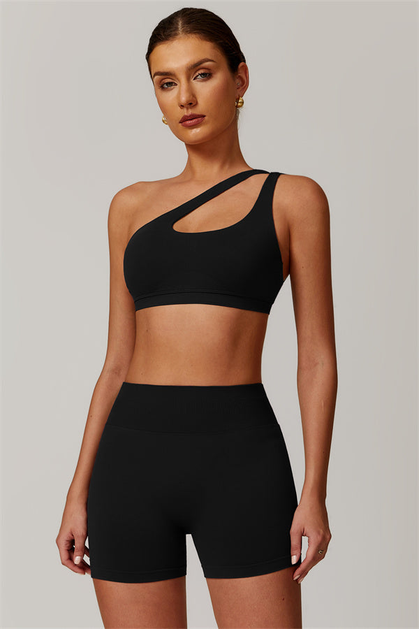 Asymmetrical One-Shoulder Activewear Set