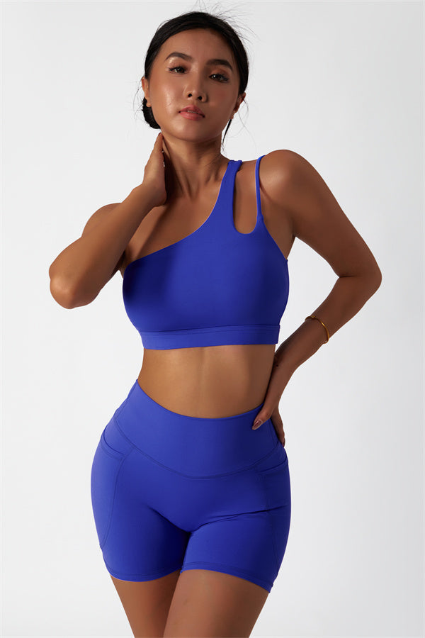 Asymmetrical One-Shoulder Sports Bra