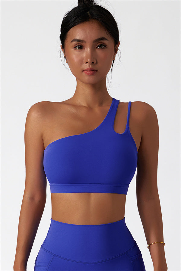 Asymmetrical One-Shoulder Sports Bra
