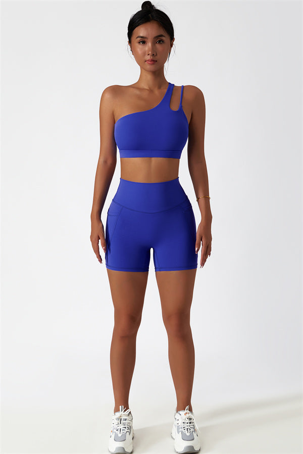 Asymmetrical One-Shoulder Sports Bra