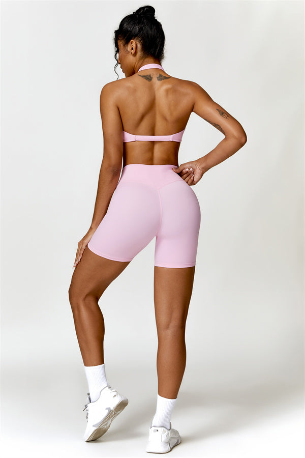 Twist-Front Open Back Sports Bra