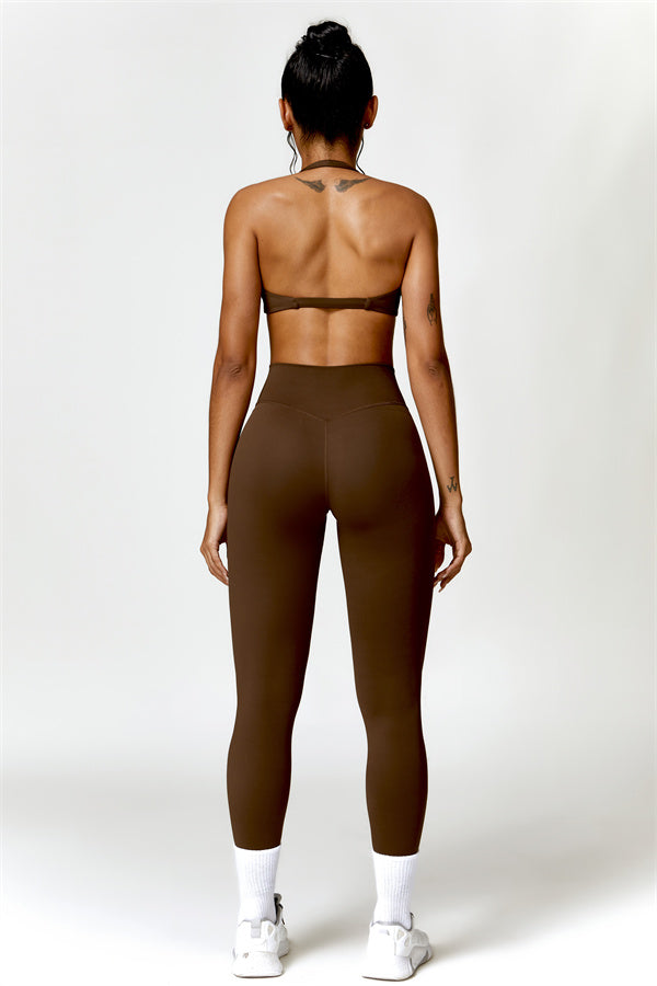 Twist-Front Open Back Sports Bra
