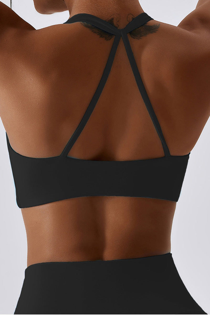 Twist-Front Crossback Sports Bra