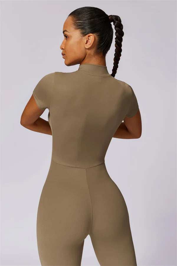 High-Performance Zip-Front Active Jumpsuit