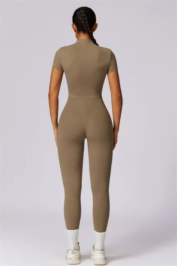 High-Performance Zip-Front Active Jumpsuit