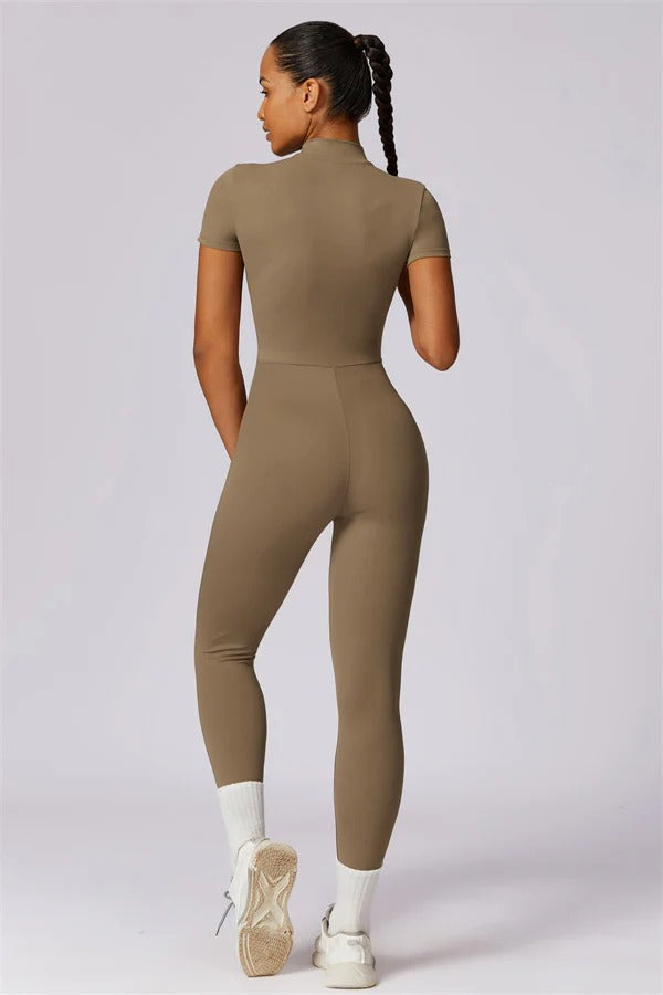 High-Performance Zip-Front Active Jumpsuit