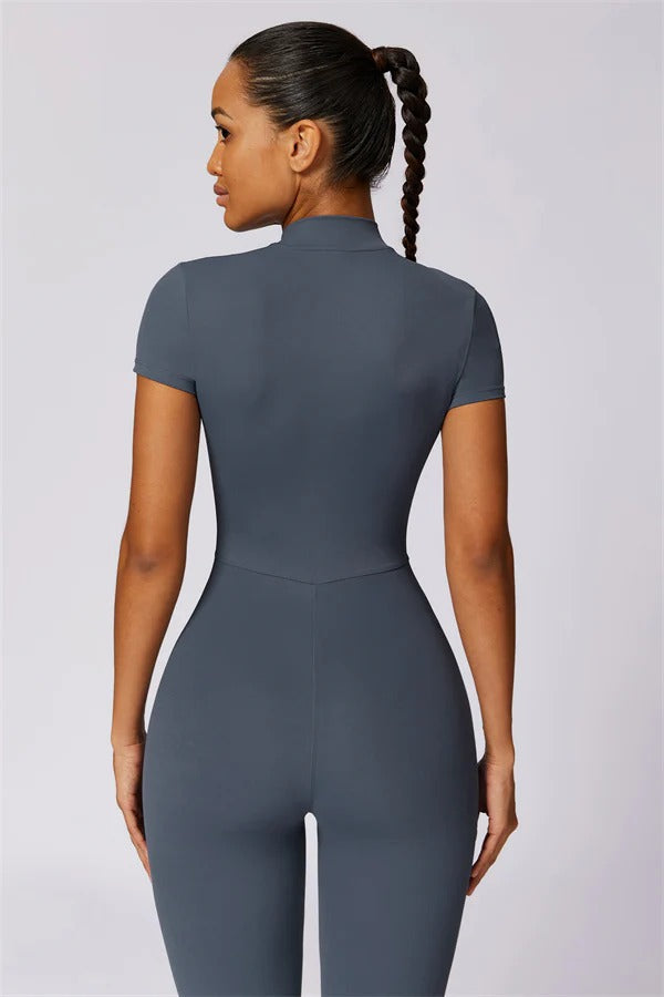 High-Performance Zip-Front Active Jumpsuit