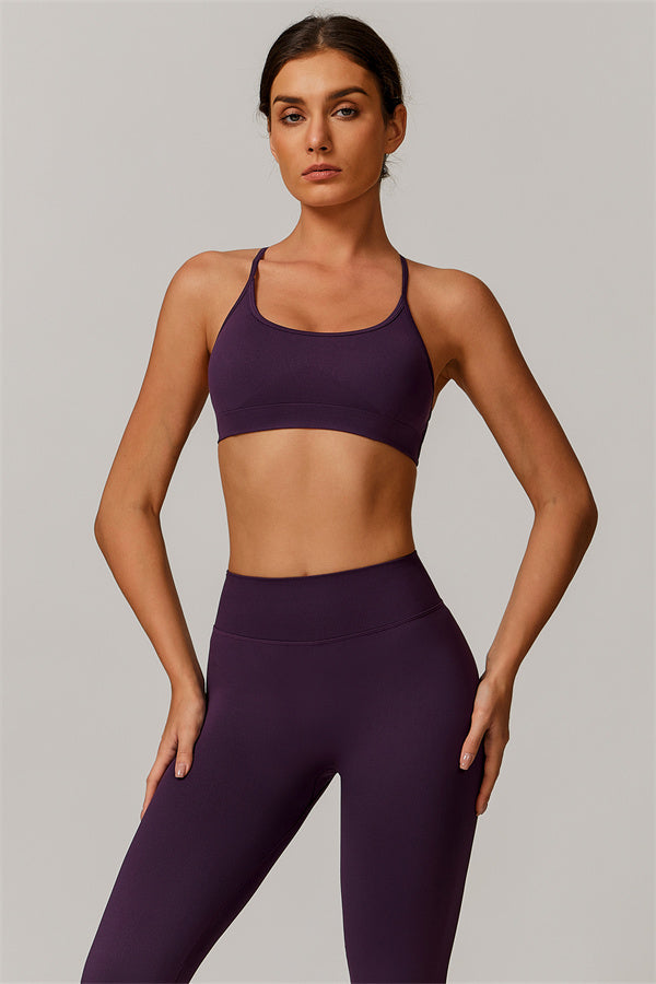 Seamless Cross-Back Sports Bra & Sculpt Legging Set