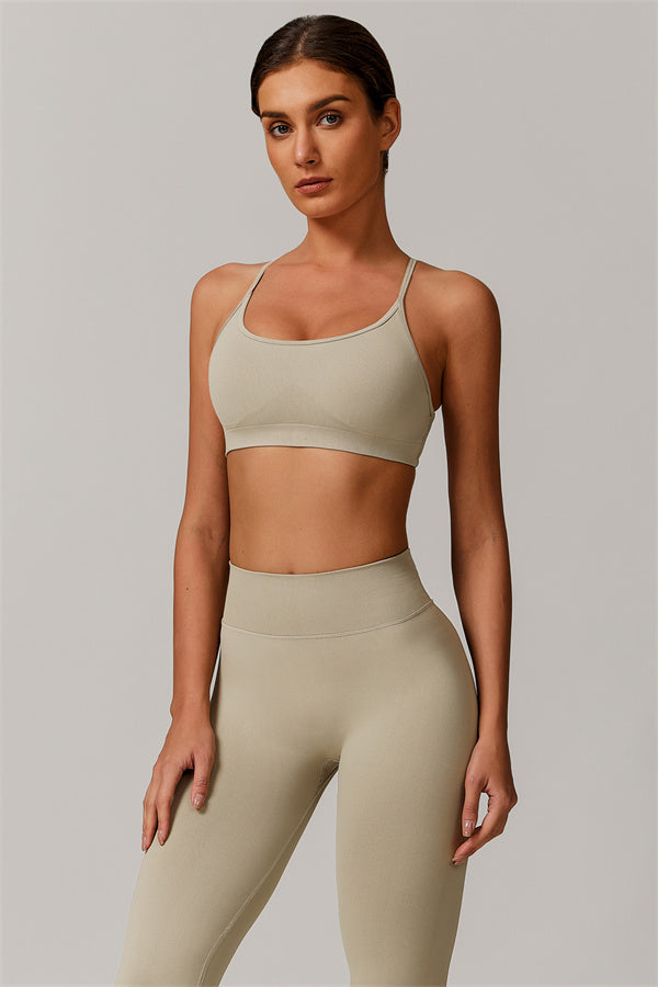 Seamless Cross-Back Sports Bra & Sculpt Legging Set