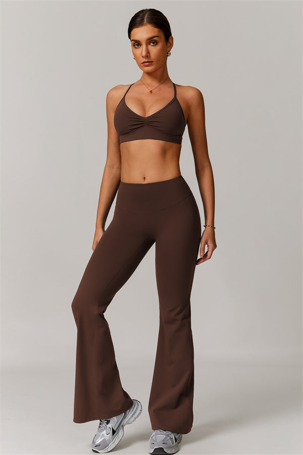 Pleated Crisscross Sports Bra