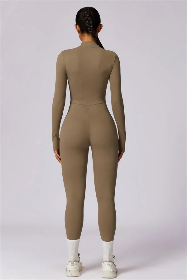 Seamless Long Sleeve Half-Zip Jumpsuit