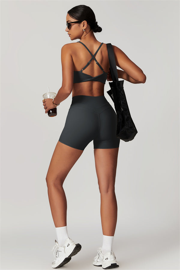 Crossback Sculpt Sports Bra & Shorts Set