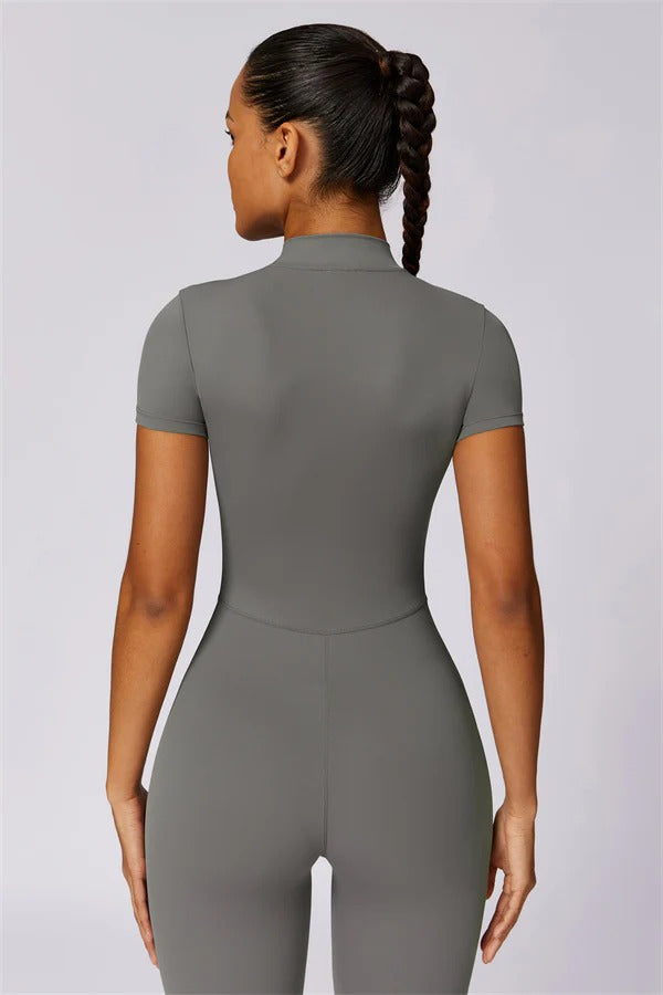 High-Performance Zip-Front Active Jumpsuit