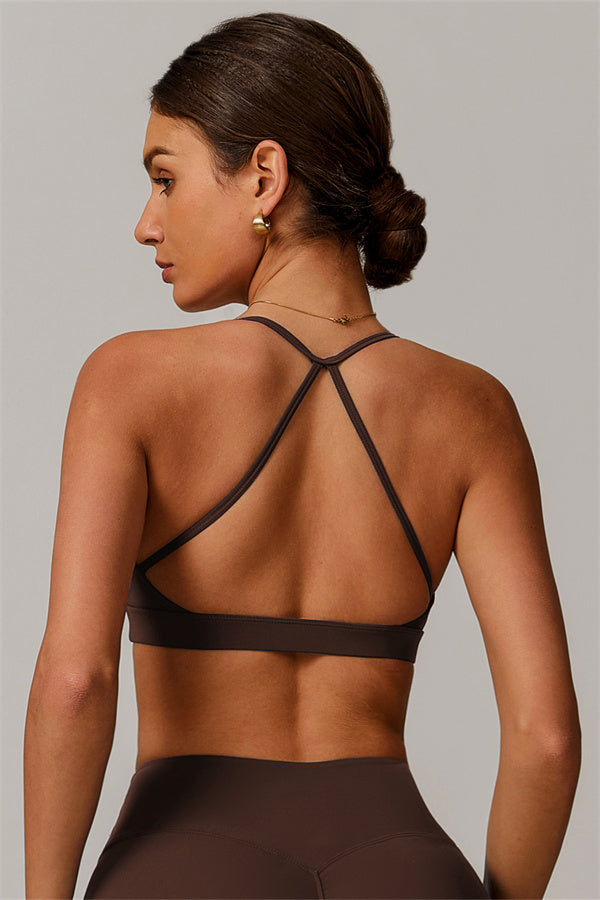 Pleated Crisscross Sports Bra
