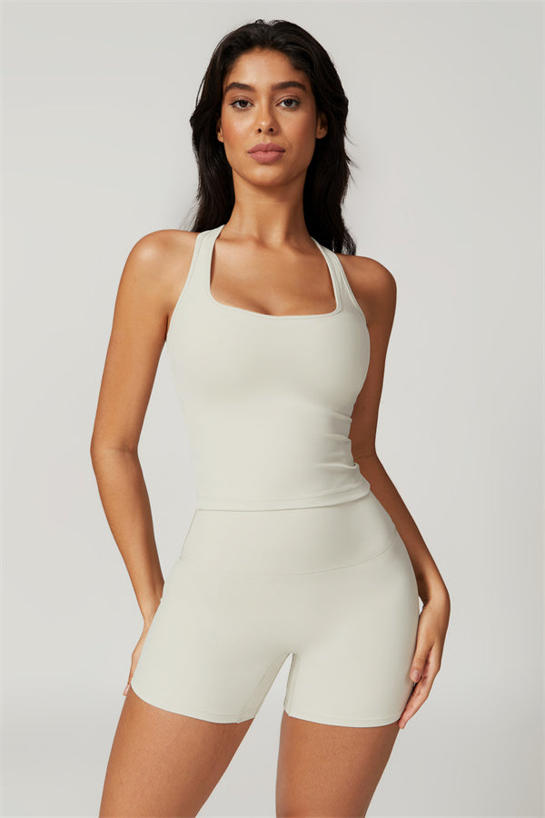 Square Neck Performance Crop Top