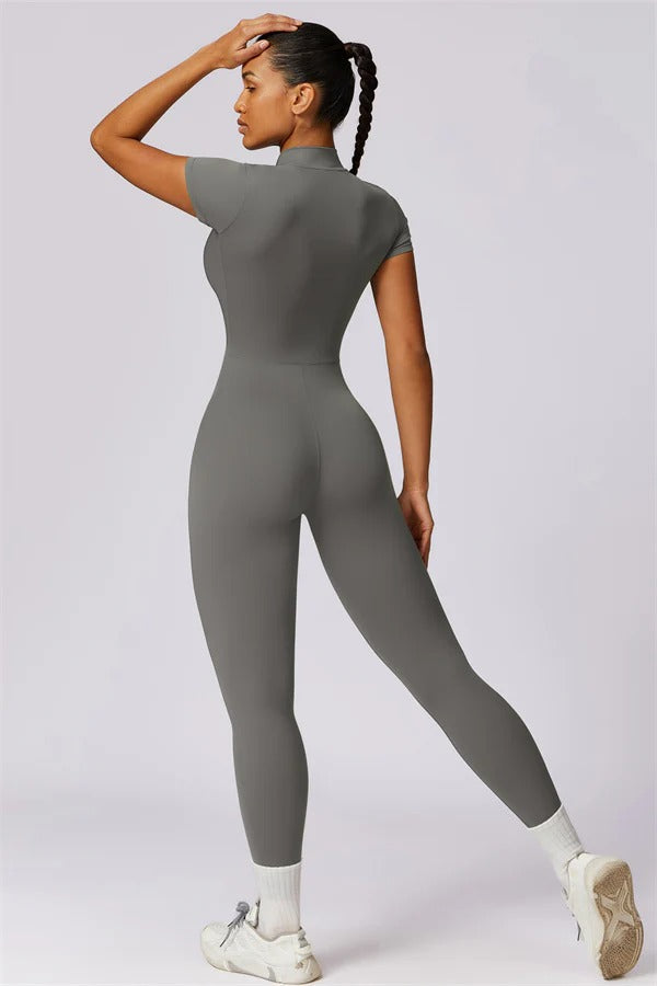 High-Performance Zip-Front Active Jumpsuit