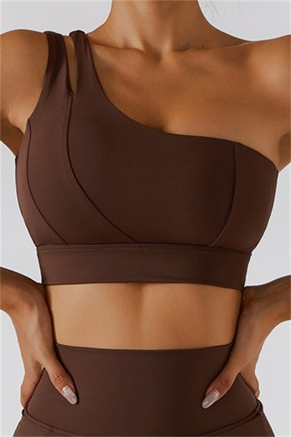 One-Shoulder Dual-Strap Sports Bra