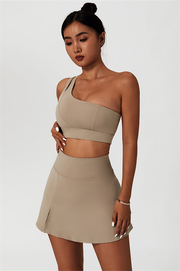 One-Shoulder Dual-Strap Sports Bra