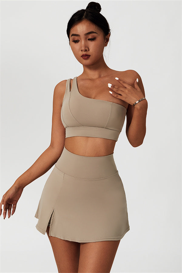 One-Shoulder Dual-Strap Sports Bra