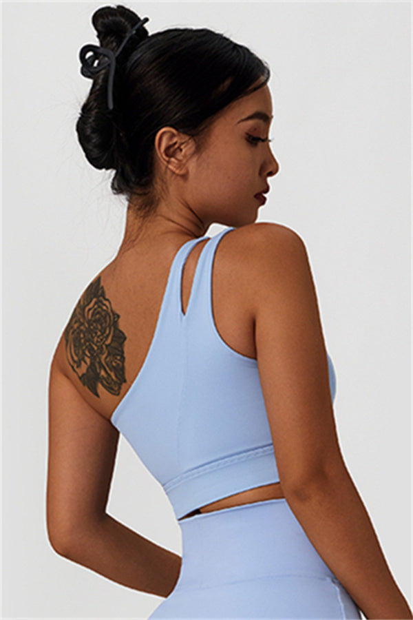 One-Shoulder Dual-Strap Sports Bra