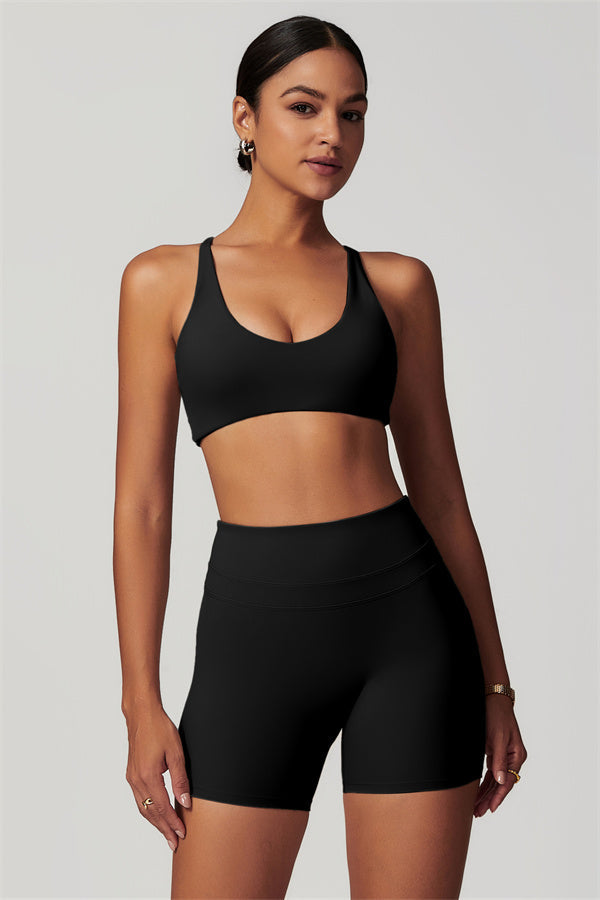 Crossback Sculpt Sports Bra & Shorts Set