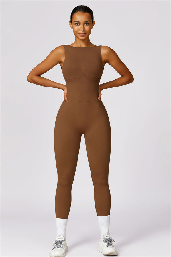 Seamless Straight Neck Active Jumpsuit