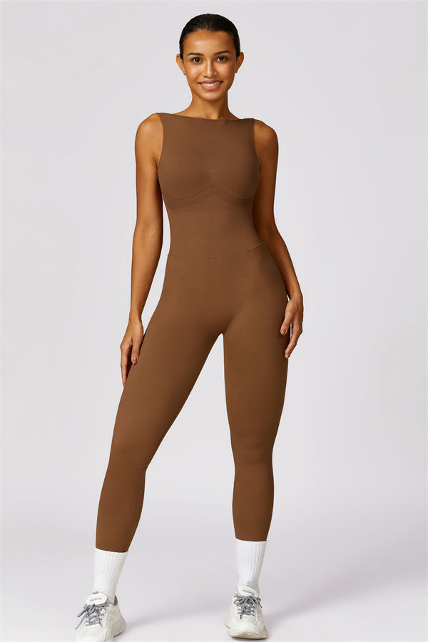 Seamless Straight Neck Active Jumpsuit