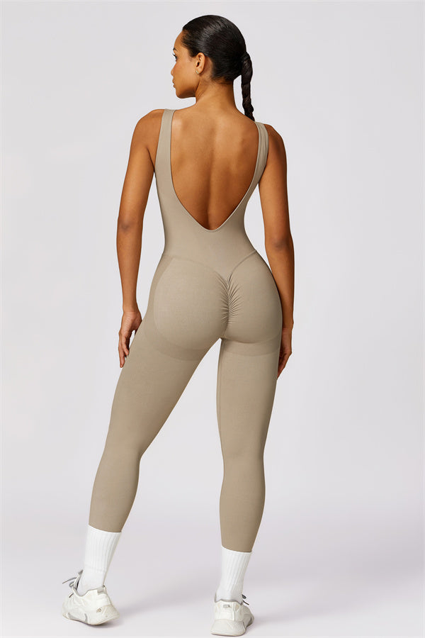 Seamless Straight Neck Active Jumpsuit