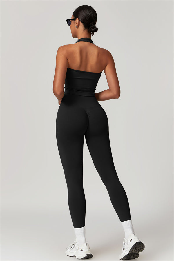 Sculpting V-Neck Halter Crop Top