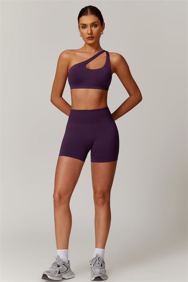 Asymmetrical One-Shoulder Activewear Set
