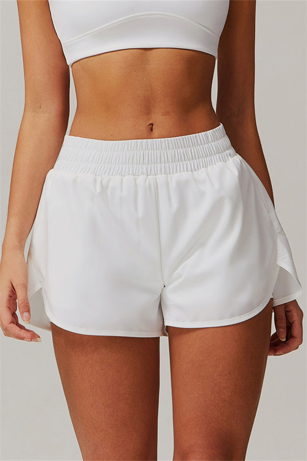 High-Waist Performance Shorts with Built-In Liner