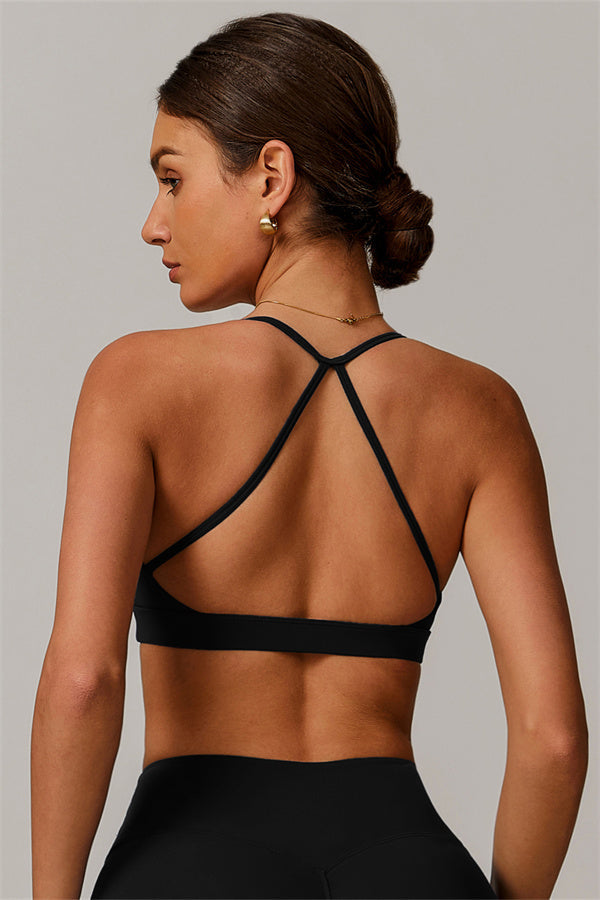 Pleated Crisscross Sports Bra