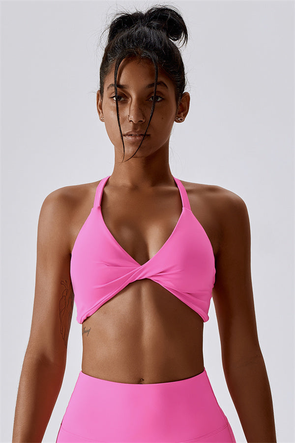 Twist-Front Crossback Sports Bra