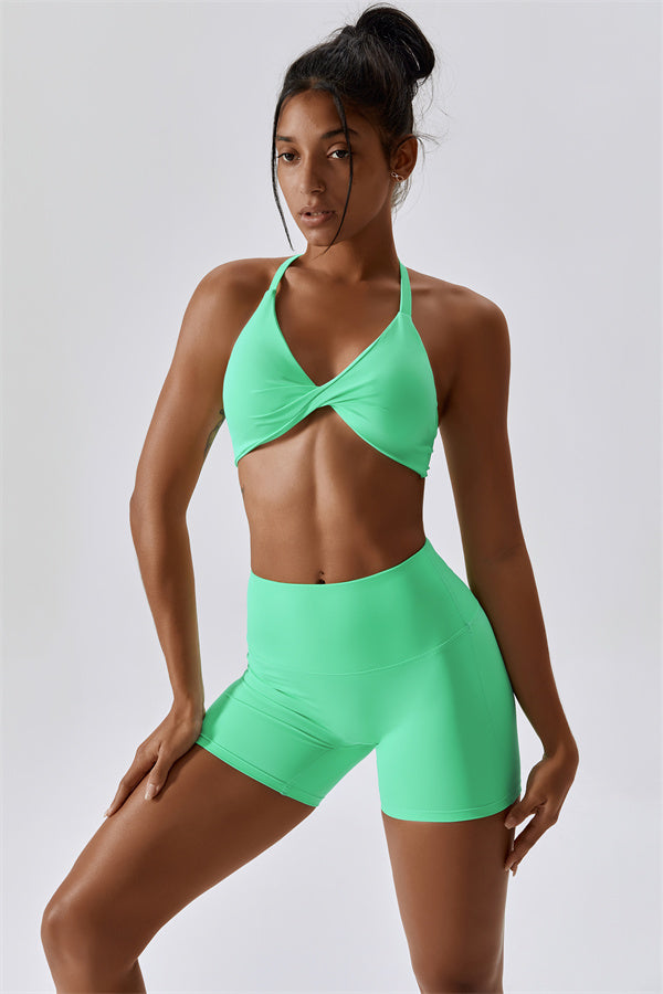 Twist-Front Crossback Sports Bra