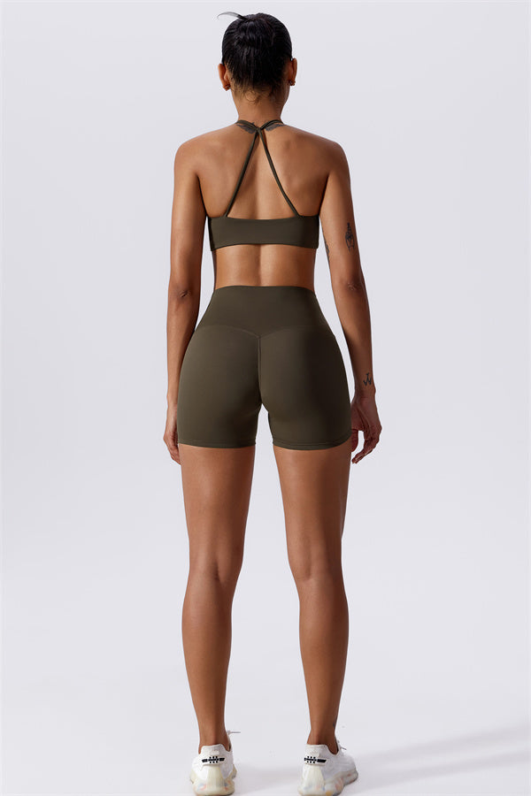 Twist-Front Crossback Sports Bra