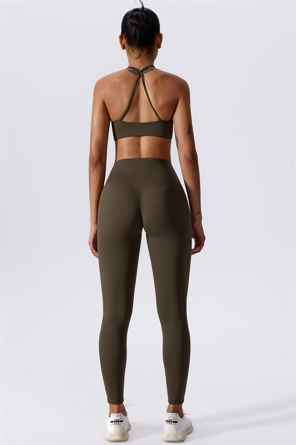 Twist-Front Crossback Sports Bra