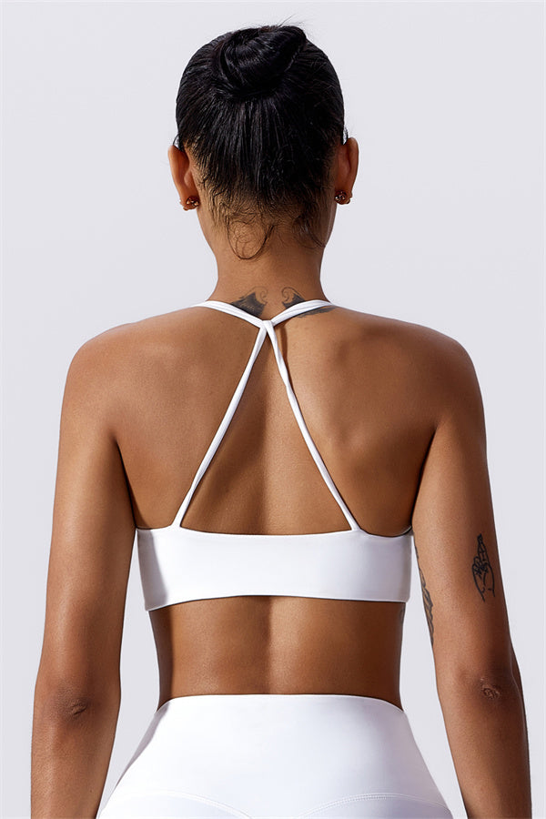 Twist-Front Crossback Sports Bra