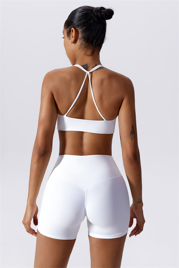Twist-Front Crossback Sports Bra