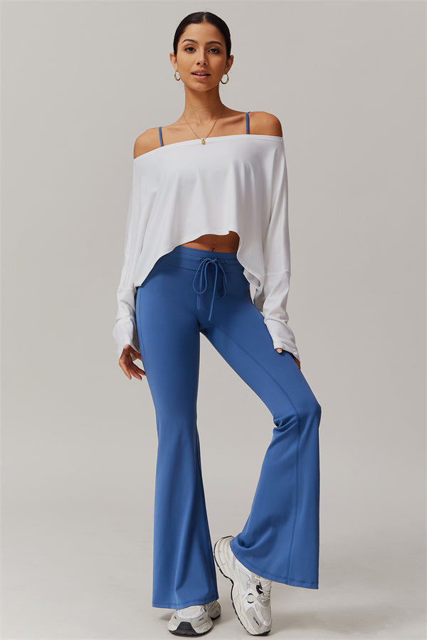 Asymmetrical Off-Shoulder Cropped Pullover