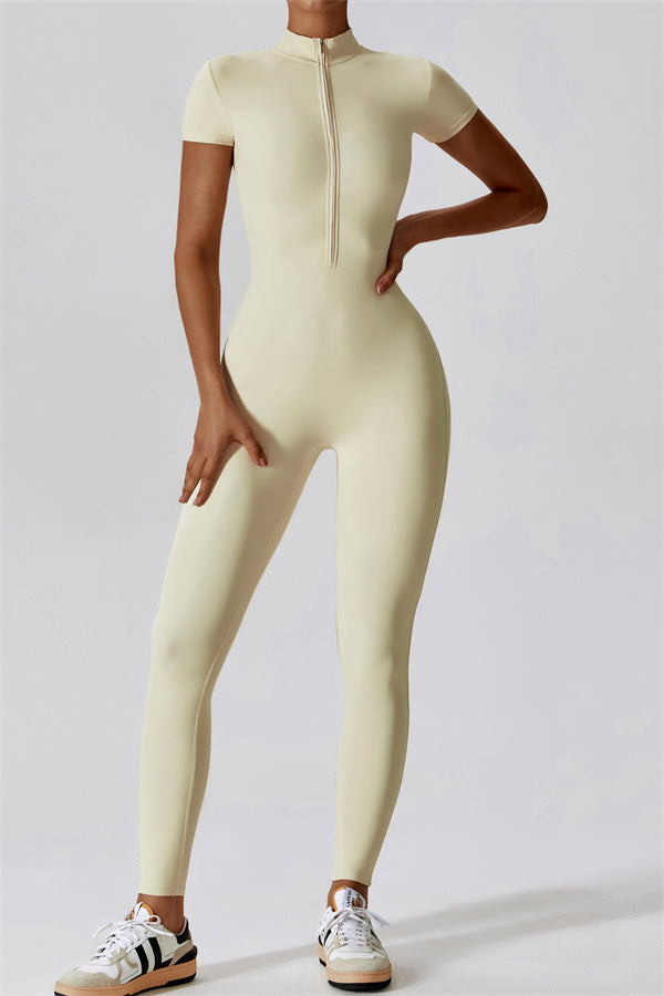High-Performance Zip-Front Active Jumpsuit