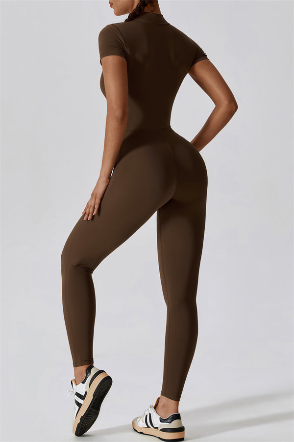 High-Performance Zip-Front Active Jumpsuit