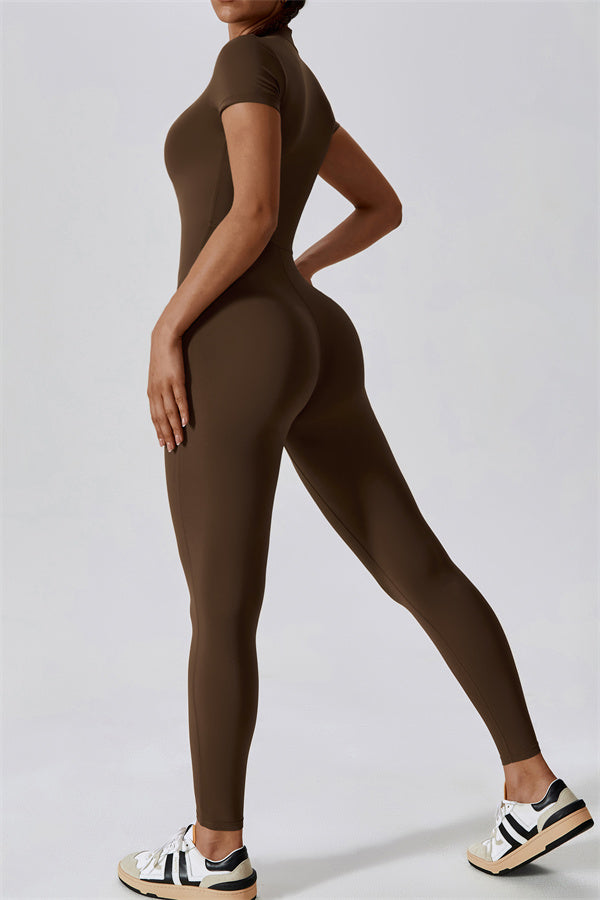 High-Performance Zip-Front Active Jumpsuit