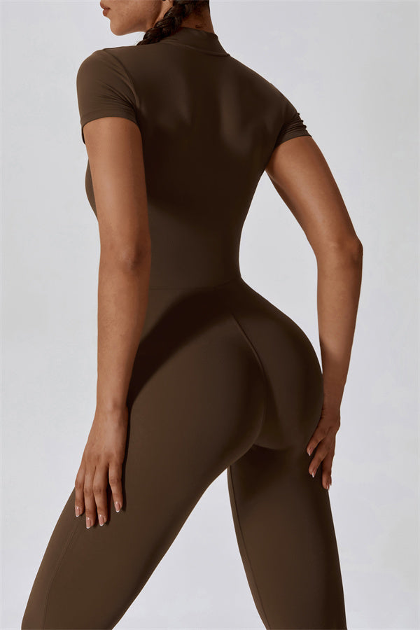 High-Performance Zip-Front Active Jumpsuit