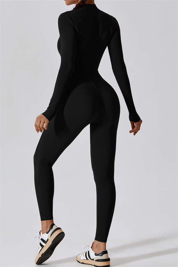 Seamless Long Sleeve Half-Zip Jumpsuit