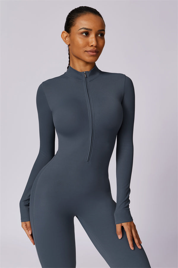 Seamless Zip-Up Performance Jumpsuit