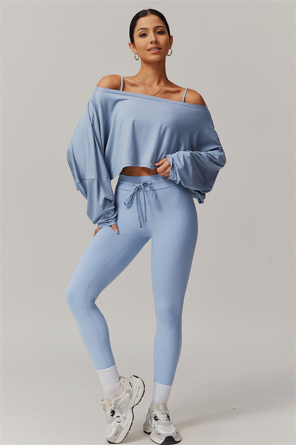 Asymmetrical Off-Shoulder Cropped Pullover