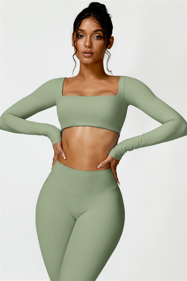 Seamless Long Sleeve Crop Top & Leggings Set